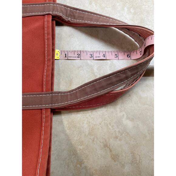 L.L.Bean Boat and Tote Bag Canvas Rust Orange Cotton USA Monogram Cooper - Picture 15 of 15